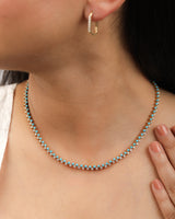 Timeless Sparkle Tennis Necklace - Turquoise