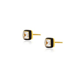 Black Enamel Vermeil Studs
