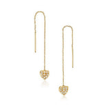 Amore Vermeil Heart Threader Earrings