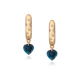 Rangoli Sapphire Drop 14k Gold Hoops