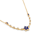 Galaxy Enamel & Diamond 14k Gold Necklace