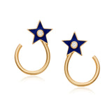 Elektra 14k Gold Enamel Hoops