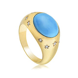 Cora Turquoise Dome Vermeil Ring