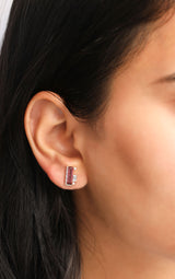 Ethereal Bar Tourmaline 14k Gold Earrings