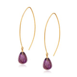 Jewel Drop Vermeil Hoops - Amethyst