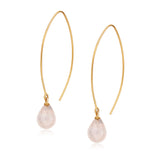 Jewel Drop Vermeil Hoops - Rose Quartz