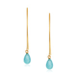Jewel Drop Vermeil Hoops - Sea Blue