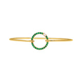 In Between Circles - Emerald 14k Gold Bangle Bracelet