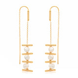 Keshi Pearl Vermeil Threader Earrings
