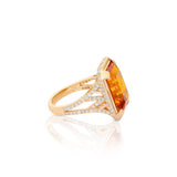 Saffron Citrine 14k Gold Cocktail Ring