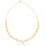 Chunky Link Organic Pearl Vermeil Necklace