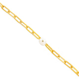 Chunky Link Organic Pearl Vermeil Bracelet
