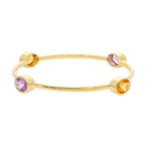 Amethyst & Citrine Hammered Vermeil Bangle