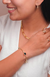 Black Onyx Hammered Vermeil Bangle