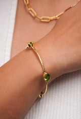 Peridot Hammered Vermeil Bangle