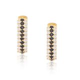 Timeless Sparkle U-shaped Vermeil Hoops - Black Spinel