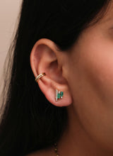 Ethereal Emerald & Diamond 14k Gold Studs