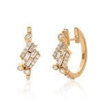 Ethereal Lux 14k Gold Diamond Huggies