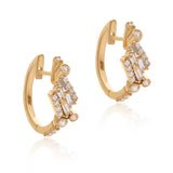 Ethereal Lux 14k Gold Diamond Huggies