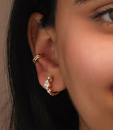 Ethereal Lux 14k Gold Diamond Huggies