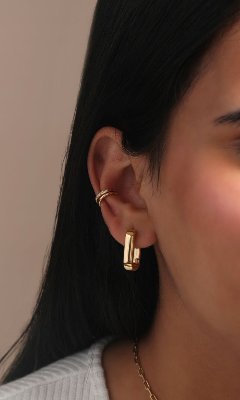 Gold Chunky Link Hoops