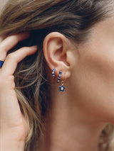 Celeste 14k Gold Enamel Hoops