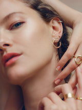 Turquoise and Diamond 14k Gold Huggies