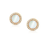 Moonlit Mother of Pearl 14k Gold Earrings