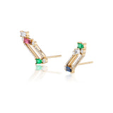 Ethereal Multi-Baguette Paper-clip 14k Gold Earrings