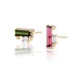 Ethereal Bar Tourmaline 14k Gold Earrings