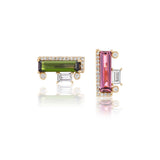 Ethereal Bar Tourmaline 14k Gold Earrings