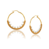 Noomi Pearl Gold Hoops