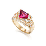 Ethereal Destiny Tourmaline and Diamond14k Gold Ring