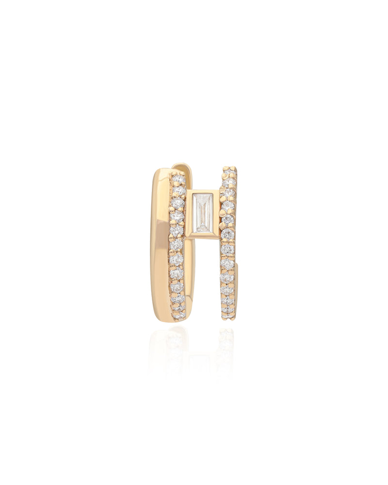Ethereal Aisha Diamond 14k Gold Huggie