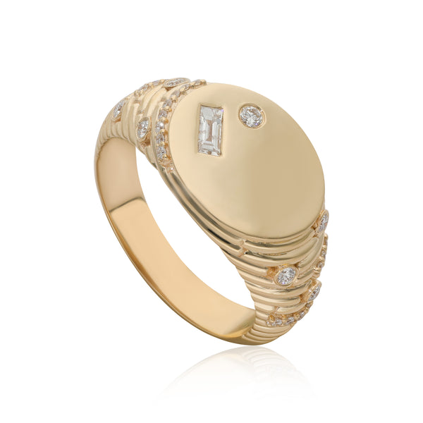 Ethereal Diamond Signet Ring