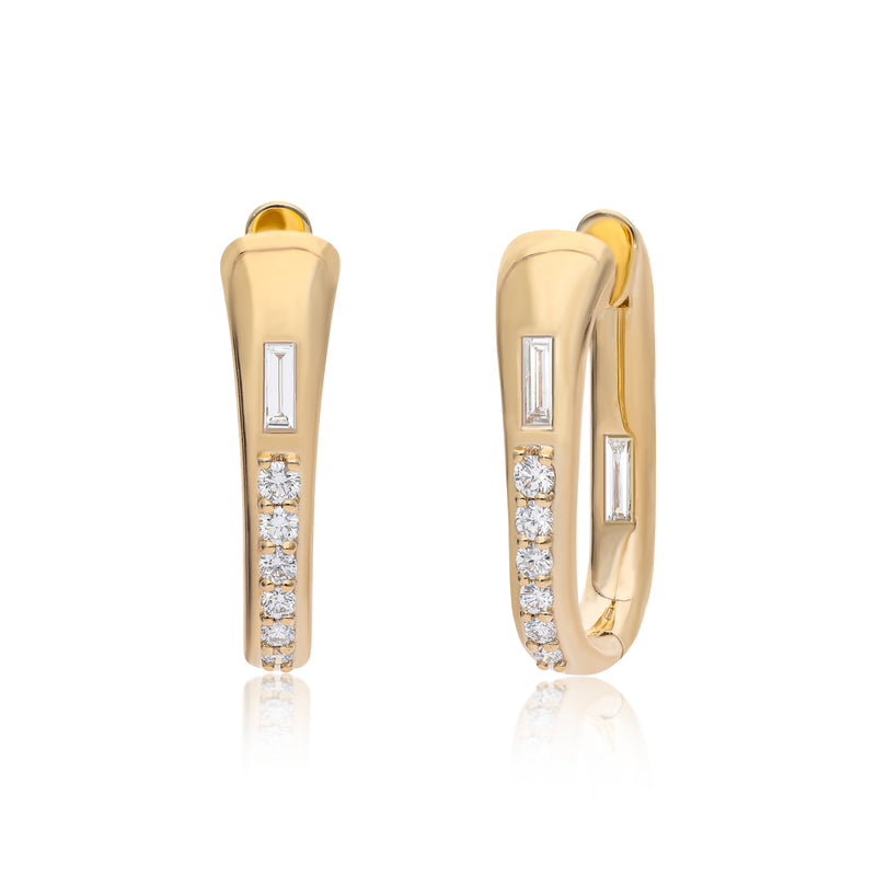 Ethereal Serpent Diamond 14k Gold Hoops