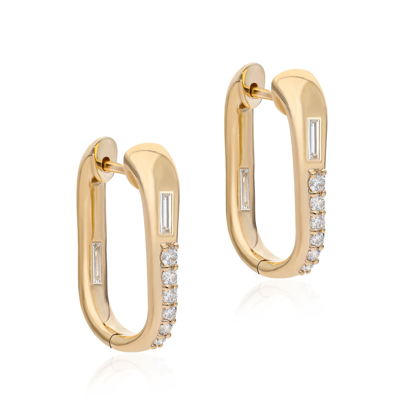 Ethereal Serpent Diamond 14k Gold Hoops