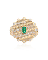 Ethereal Skyline Emerald Vintage Ring