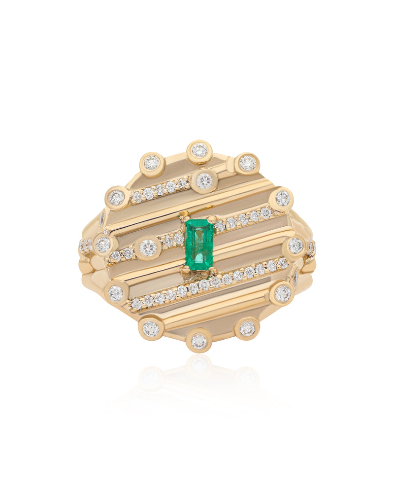 Ethereal Skyline Emerald Vintage Ring