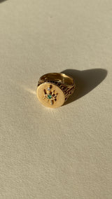 Ethereal Skyline Emerald Evil Eye 14k Gold Ring
