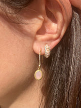 Timeless Sparkle Pink Opal Vermeil Huggies