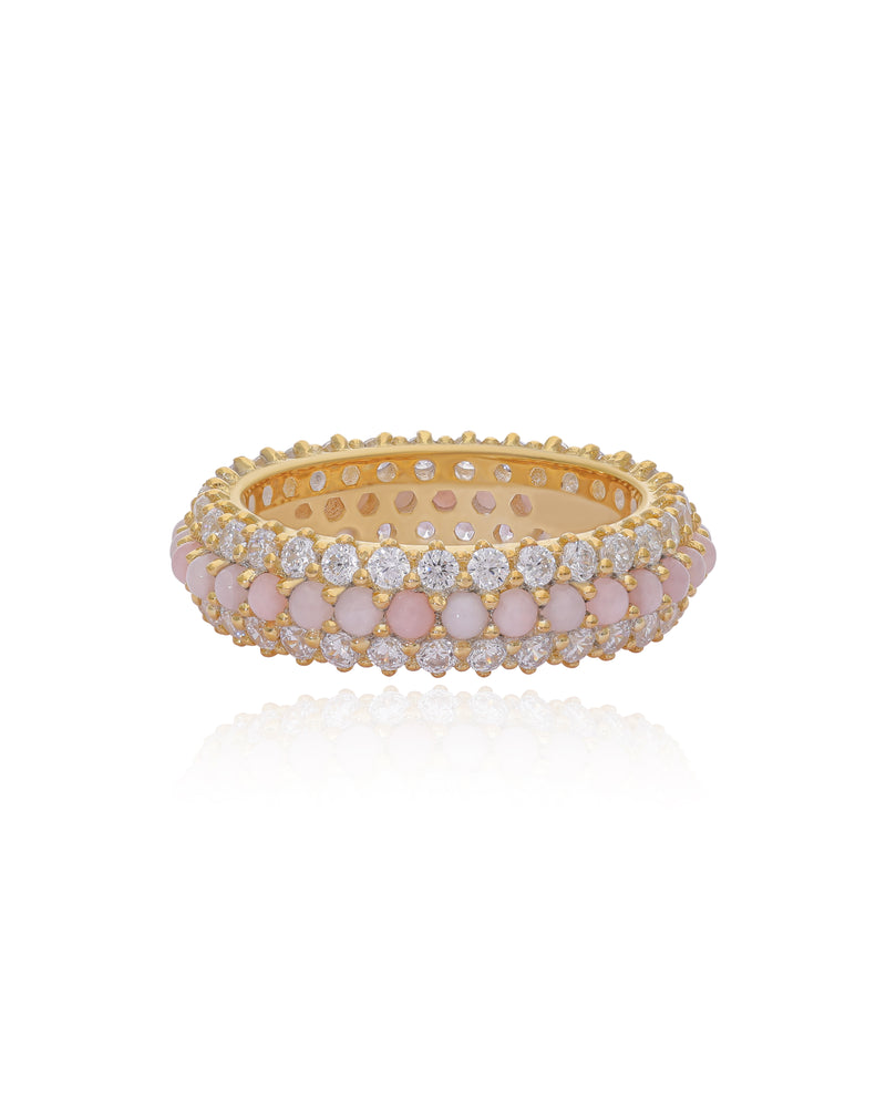 Timeless Sparkle Pink Opal Vermeil Ring