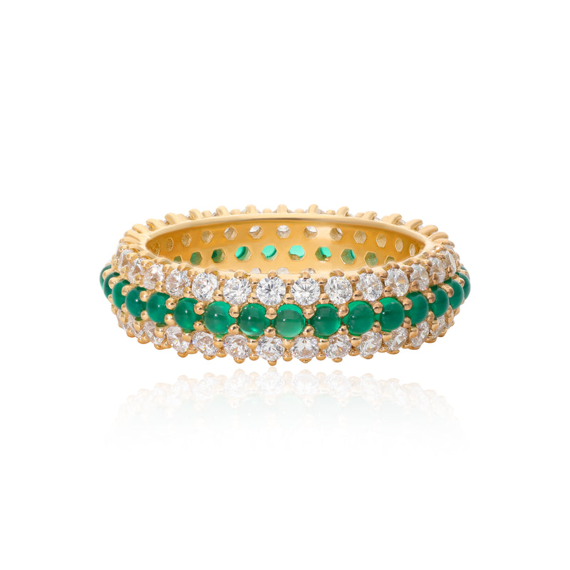 Timeless Sparkle Ring - Green Onyx