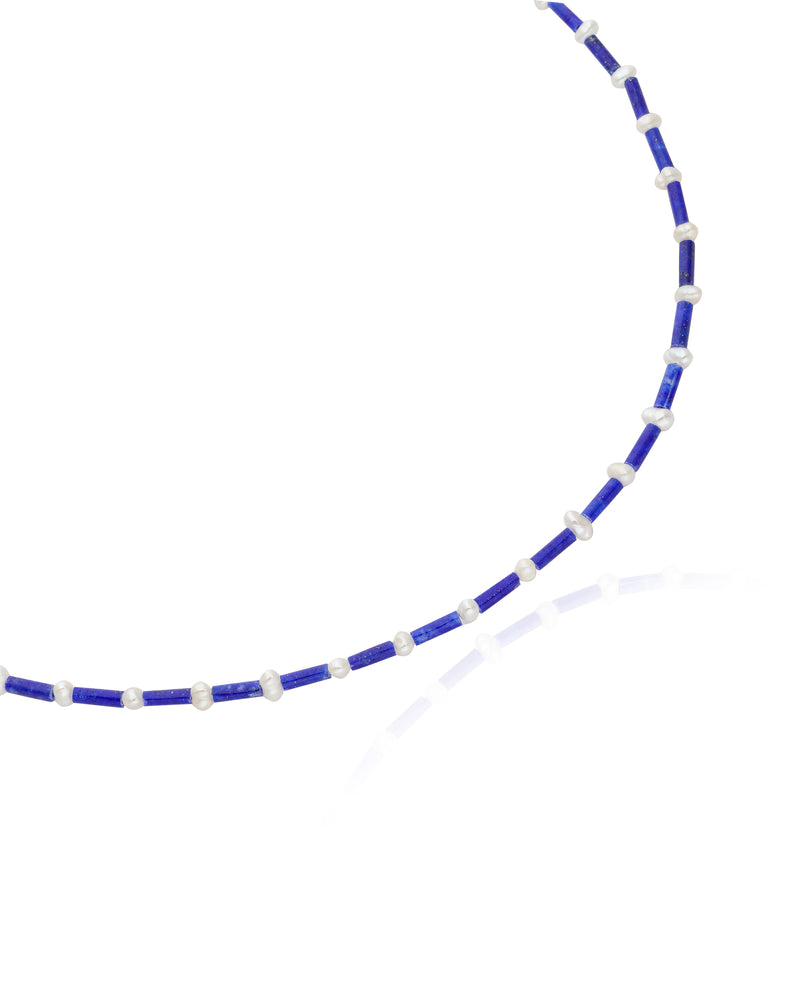 Cleo Keshi Pearl and Lapis Vermeil Necklace