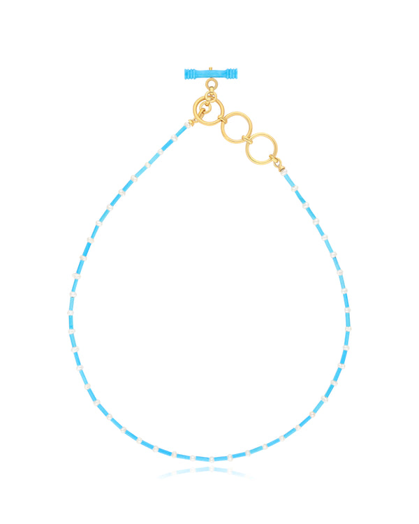 Cleo Keshi Pearl and Turquoise Vermeil Necklace