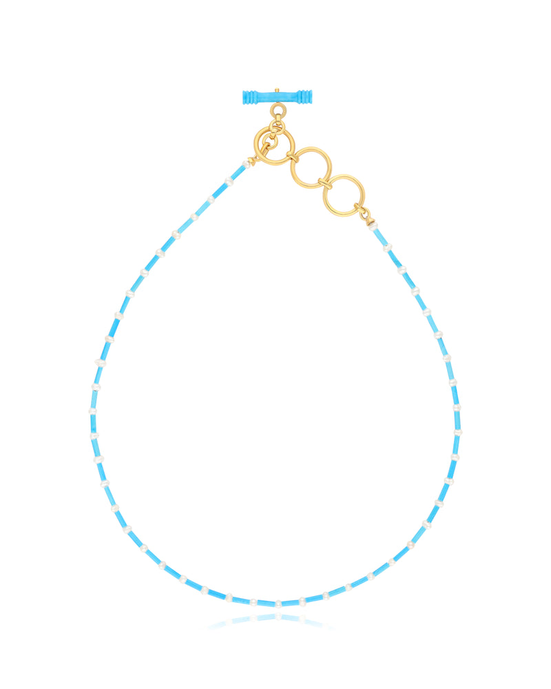Cleo Keshi Pearl and Turquoise Vermeil Necklace