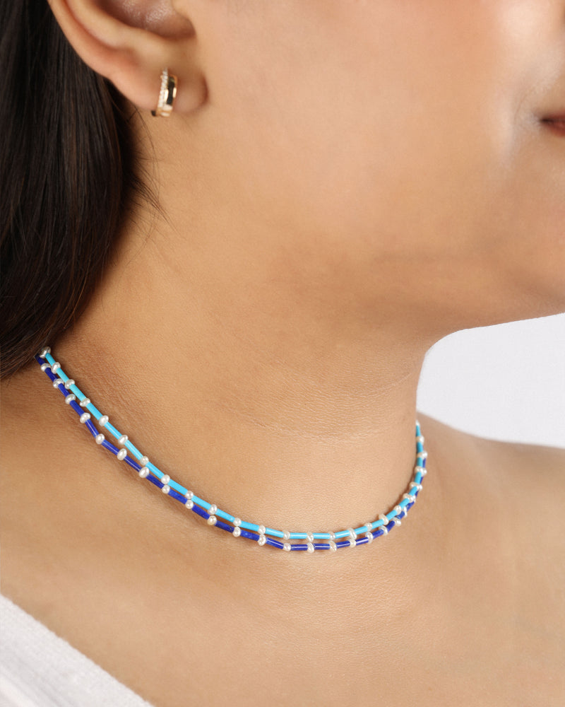 Cleo Keshi Pearl and Turquoise Vermeil Necklace