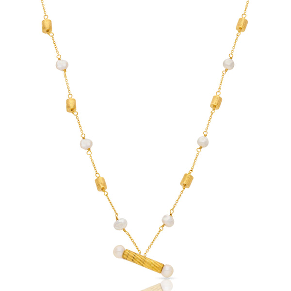 Keshi Dew Drop Pearl Vermeil Necklace