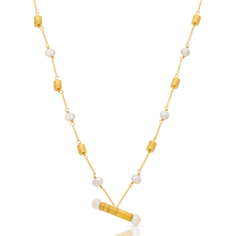 Keshi Dew Drop Pearl Vermeil Necklace