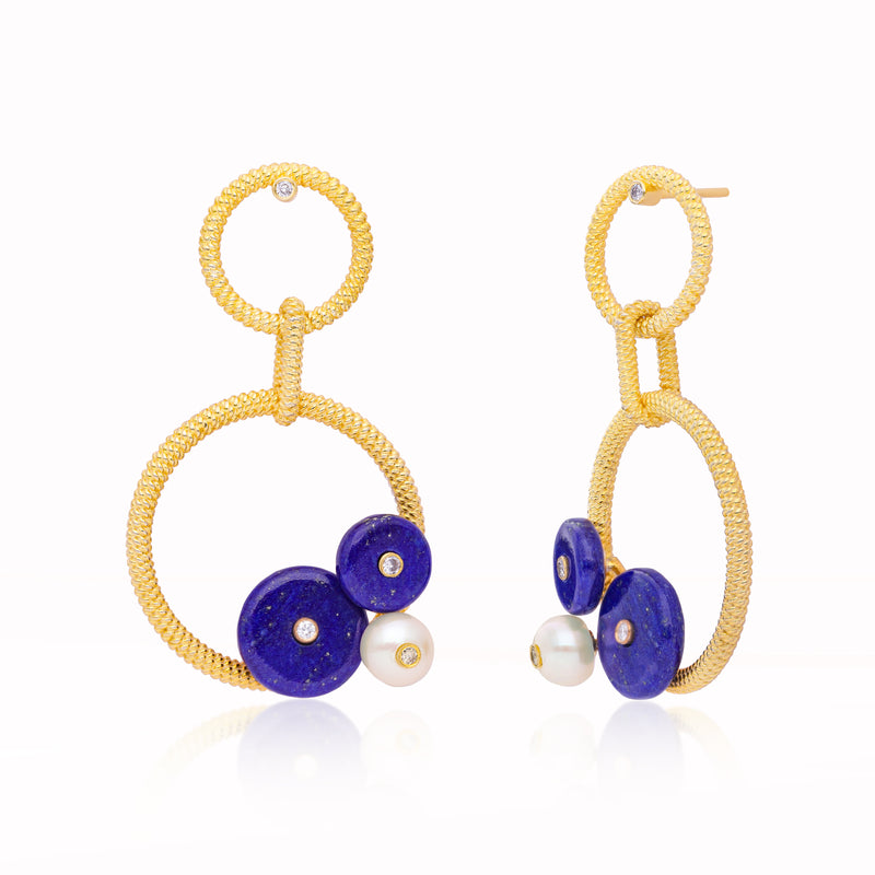 Ahana Lapis Vermeil Dangler Earrings